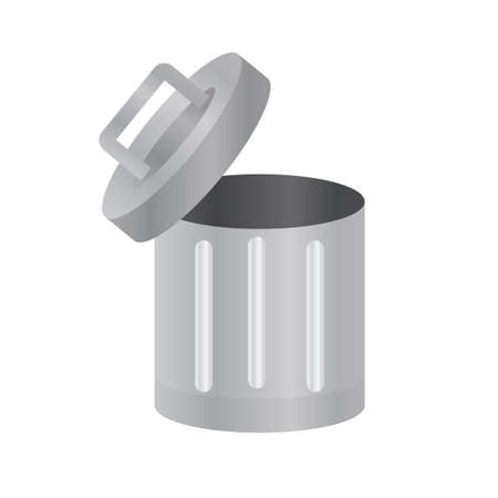 Metallic trash can icon. Waste. Editable vector.のイラスト素材