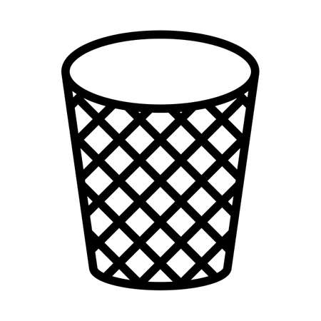 Mesh trash can icon. Editable vector.のイラスト素材