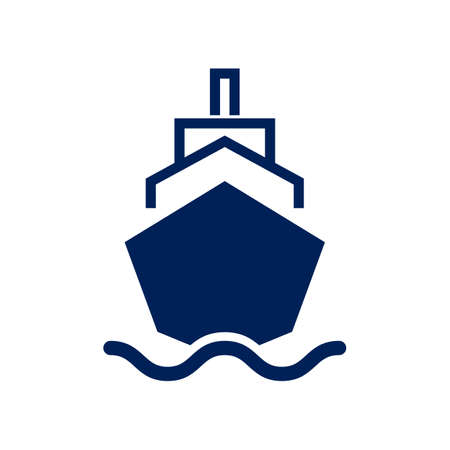 Ship on the sea icon. Cruise. Editable vector.のイラスト素材