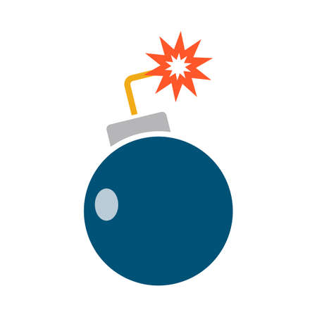 Ignited bomb icon. Dangerous explosives. Editable vector.のイラスト素材