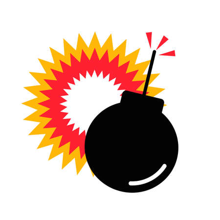 Bomb and explosion icon. Explosion impact. Editable vector.のイラスト素材