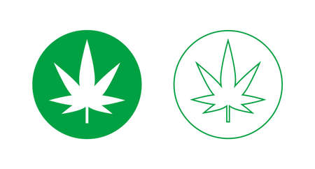 Cannabis icon set. Marijuana. Editable vector.のイラスト素材