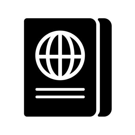 Passport silhouette icon. Passport book. Editable vector.のイラスト素材