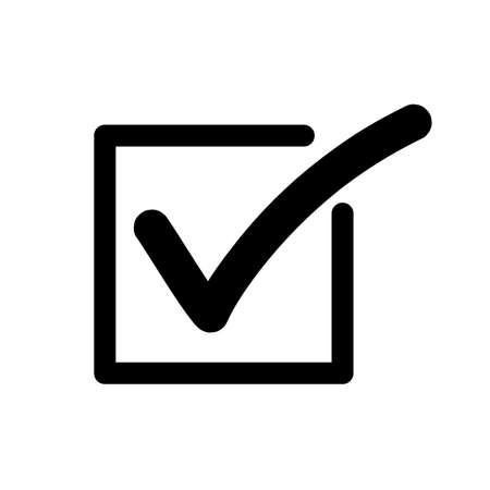Check box silhouette icon. Check mark. Tick. Editable vector.のイラスト素材