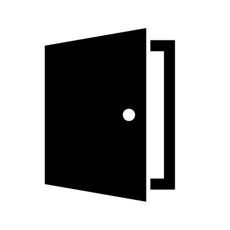 Open door silhouette icon. Entrance. Editable vector.のイラスト素材