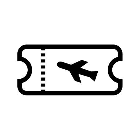 Simple airline ticket icon. Airline ticket for international travel. Editable vector.のイラスト素材