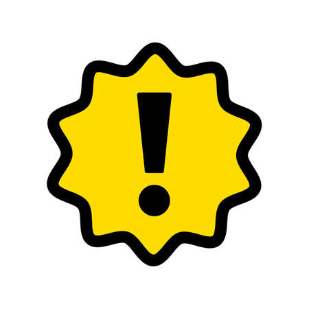 Warning icon with zigzag balloon. Danger sign. Warning alert. Editable vector.のイラスト素材