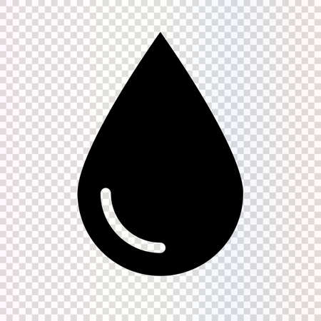 Water drop silhouette icon isolated on transparent background. Oil, blood and water. Editable vector.のイラスト素材