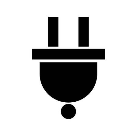 Compact outlet silhouette icon. Power plug. Editable vector.のイラスト素材