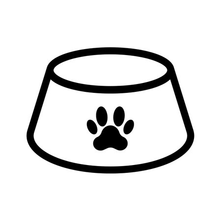 Pet food dish. Dog food. Editable vector.のイラスト素材