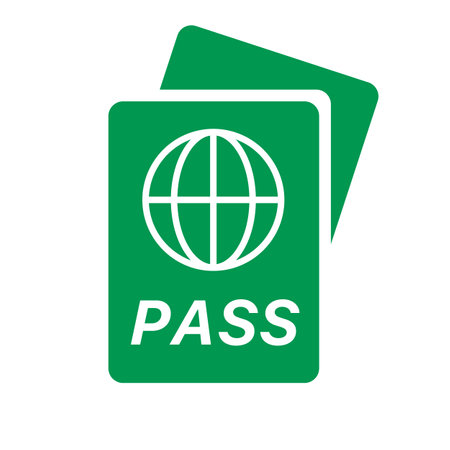 Passport icon for international travel. Proof of entry. Editable vector.のイラスト素材