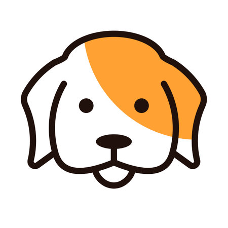 Dog icon. Cute dog. Editable vector.のイラスト素材