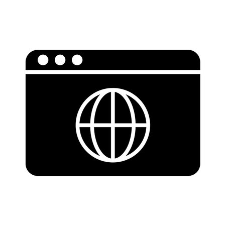 Browser window silhouette icon. Internet and web. Editable vector.のイラスト素材