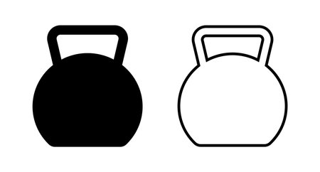 Kettlebell icon set. Weight Icon Set. Editable vector.のイラスト素材