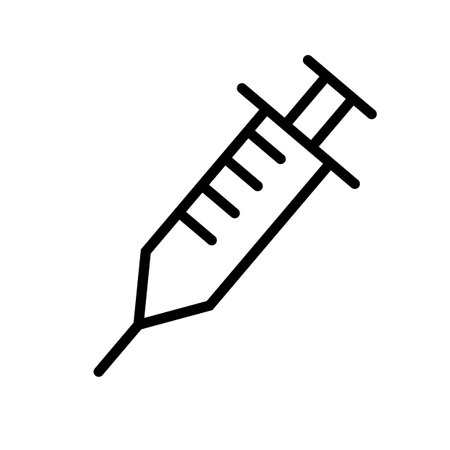 Simple syringe icon.  vaccine prophylaxis injection. Editable vector.のイラスト素材