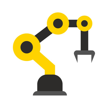 Industrial Machinery Icon. Industrial machine arm. Editable vector.のイラスト素材