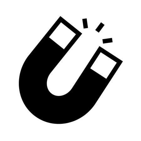 Magnet and pop sign silhouette icon. Editable vector.のイラスト素材