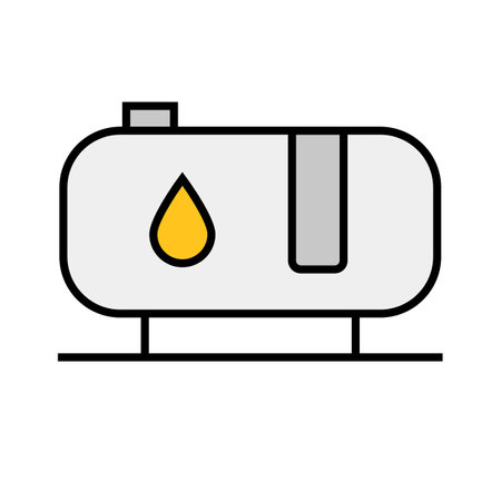 Oil tank icon. Gasoline and crude oil storage. Editable vector.のイラスト素材