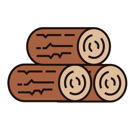 Firewood icon. Log. Wood. Editable vector.のイラスト素材