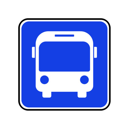 Square bus sign. Bus stop. Editable vector.のイラスト素材