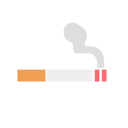 Burning tobacco icon. Smoking. Cigarette and smoke. Editable vector.のイラスト素材