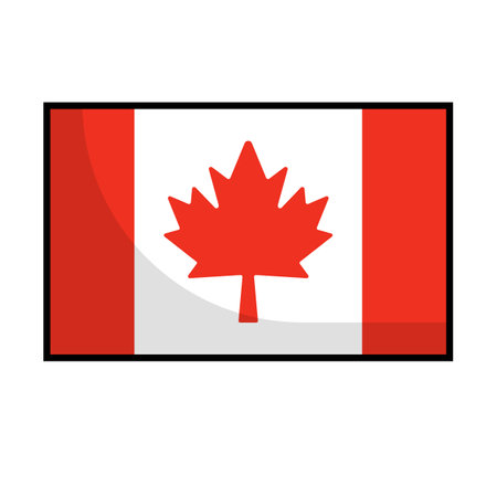 Modern Canadian flag icon. Maple Leaf flag icon. Editable vector.のイラスト素材