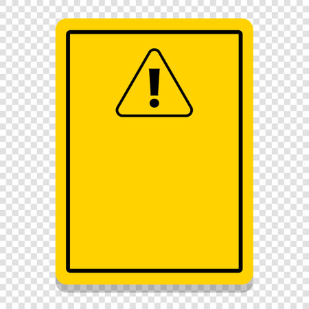 Warning card icon. Caution card. Exclamation mark and copy space. Editable vector.のイラスト素材