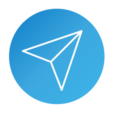 Blue gradient submit button icon. Send button. Paper airplane. Editable vector.のイラスト素材
