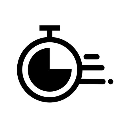 Timer silhouette icon with time elapsing. Editable vector.のイラスト素材