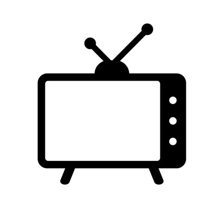 Retro TV with antenna. Editable vector.のイラスト素材