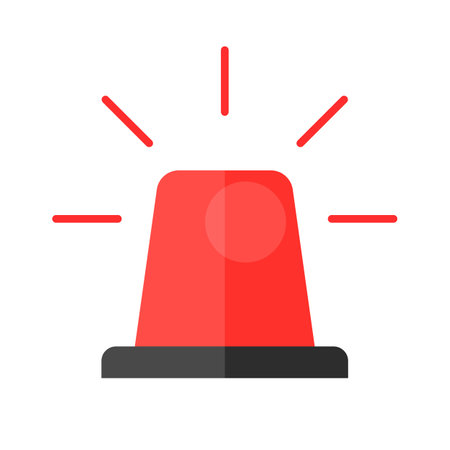 Emergency rotating light icon. Emergency siren. Police alarm. Editable vector.