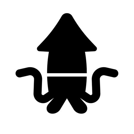 Simple squid silhouette icon. Editable vector.のイラスト素材