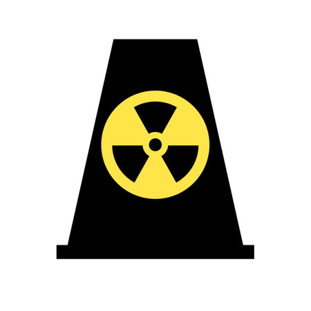 Nuclear power plant icon. Radioactive and nuclear. Editable vector.のイラスト素材