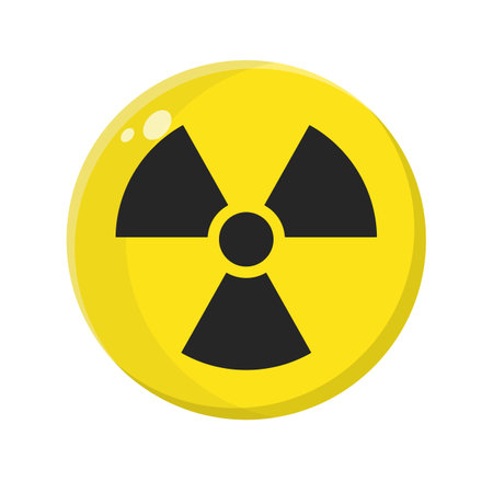 Radioactive icon. Radioactive area. Nuclear hazard icon. Editable vector.のイラスト素材