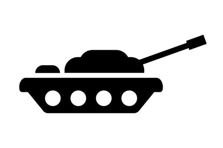 Tank silhouette icon. Military weapon. Editable vector.のイラスト素材