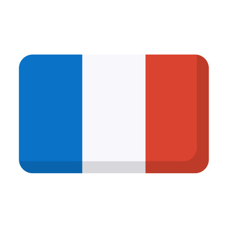Modern French flag icon. France. Editable vector.のイラスト素材