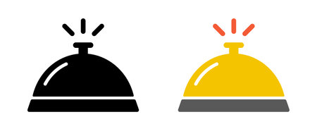 Reception bell icon set. Desk bell. Hotel bell. Editable vector.のイラスト素材