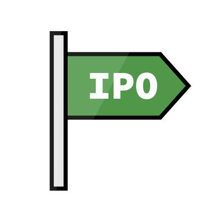 IPO. Initial public offering stock icon. Editable vector.のイラスト素材