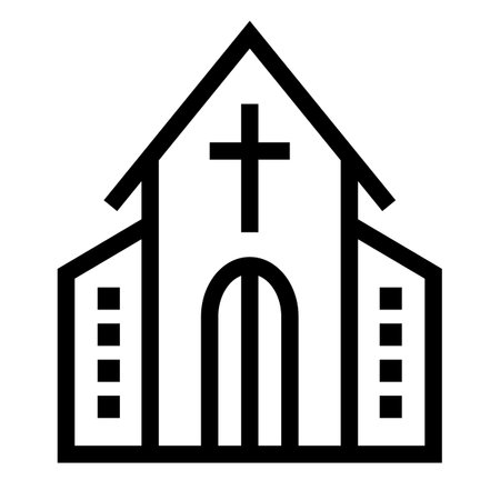Church Hall Icon. Christian Faith. Editable vector.のイラスト素材