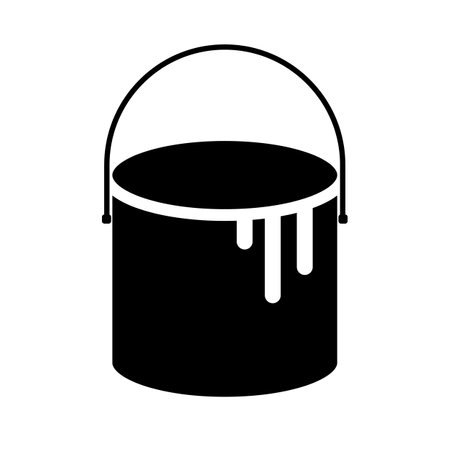 Paint bucket silhouette icon. Editable vector.のイラスト素材