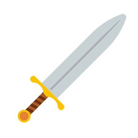 Flat design sword icon. Game item. Editable vector.のイラスト素材