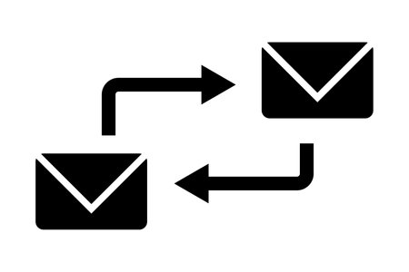 Mail exchange silhouette icon. Editable vector.のイラスト素材