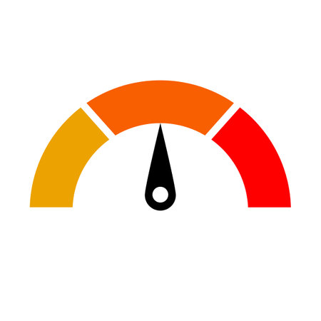 Flat design speedometer icon. Editable vector.のイラスト素材