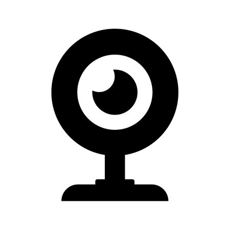Home security camera silhouette icon. CCTV camera. Editable vector.のイラスト素材