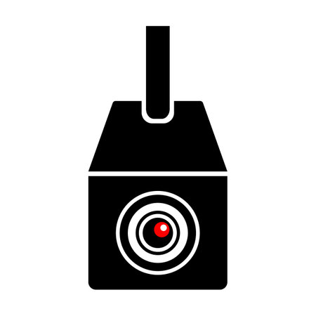 Surveillance camera icon during recording. CCTV. Security camera. Editable vector.のイラスト素材
