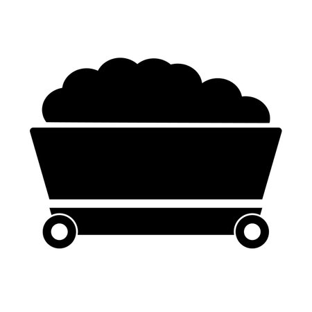 Trolley icon with coal loaded. Editable vector.のイラスト素材