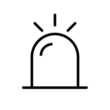 Simple glossy emergency siren lamp icon. Editable vector.のイラスト素材