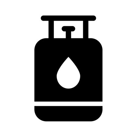 Household gas cylinder silhouette icon. Fuel. Editable vector.のイラスト素材