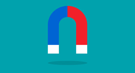 Magnet, shadow and background. Editable vector.のイラスト素材