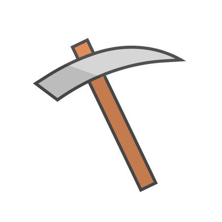 Flat design pickaxe icon. Editable vector.のイラスト素材